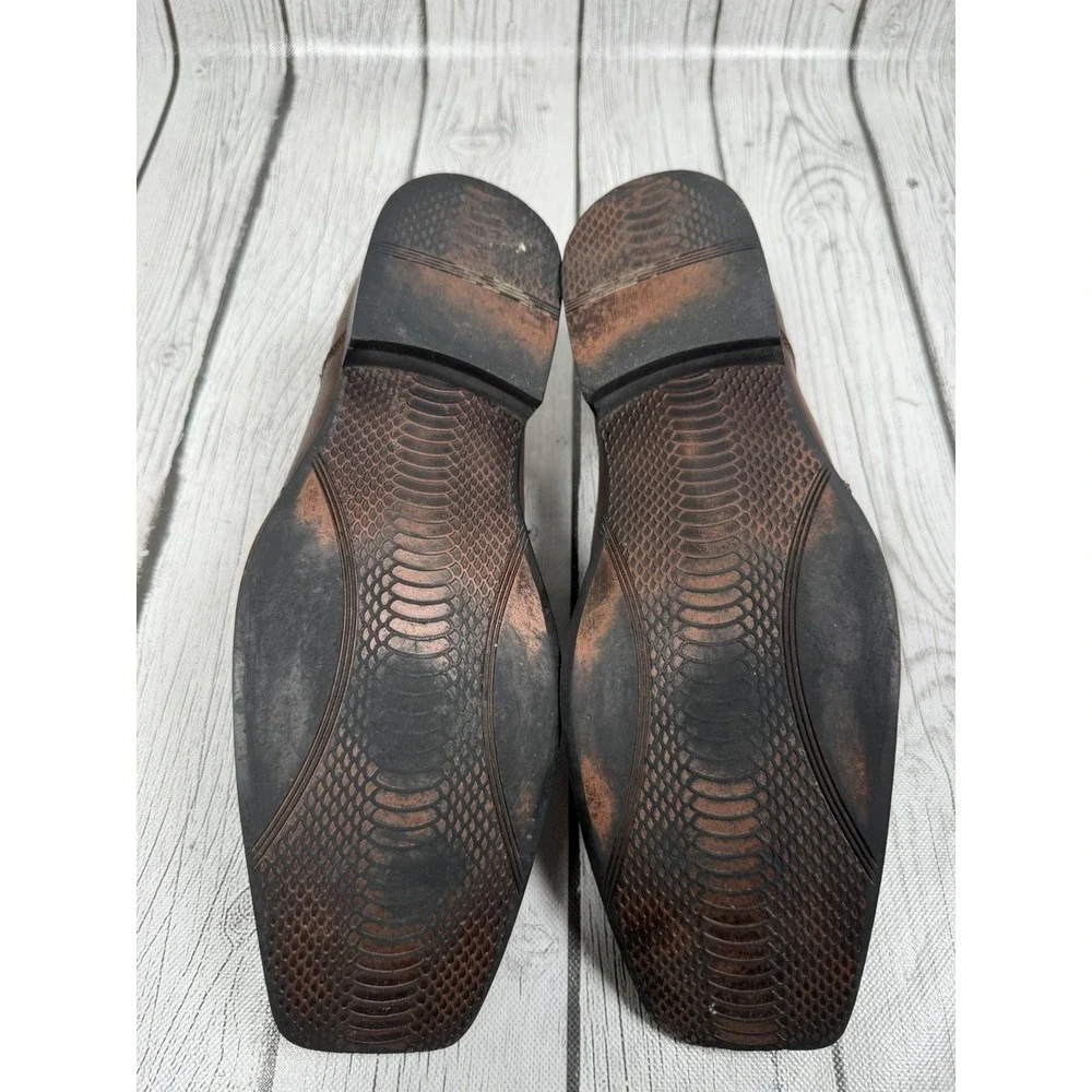 Steve Madden Pointer Cognac Snake Men's Size 8.5 Dress Loafers Shoes Pre-owned
